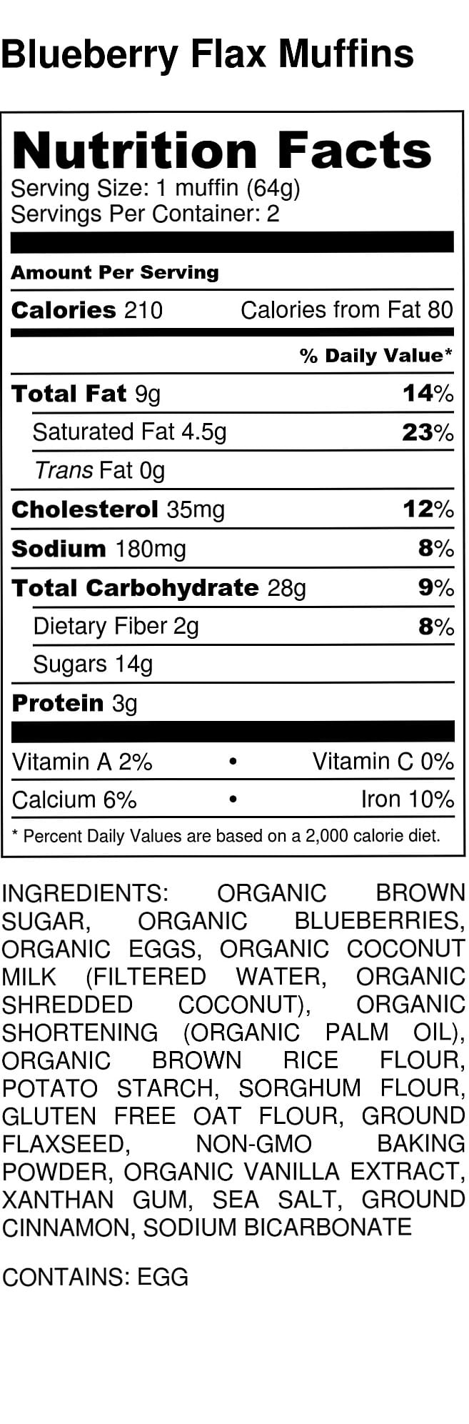 Nutritional Facts â Starseed Bakery